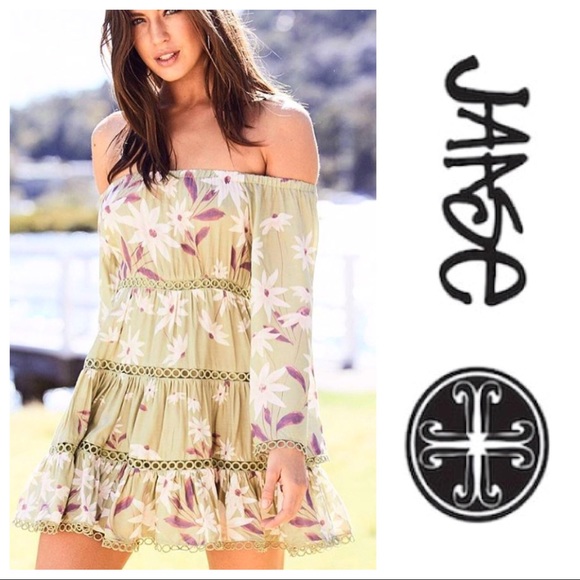 NWT LF Jaase Australian Off Shoulder Boho Dress - Picture 2 of 6